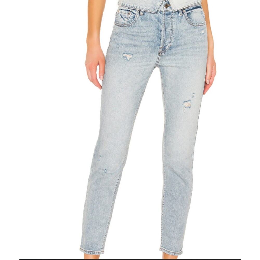 Pistola Nico High-Rise‎ Mom Fold Over Waist Jeans in Obsessions Size 28